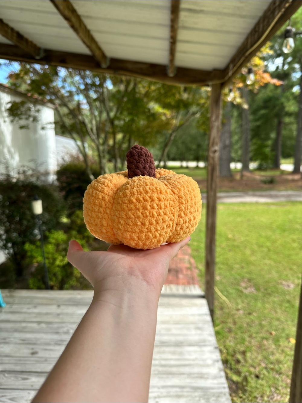 Handmade Crochet Pumpkin Plush - Orange